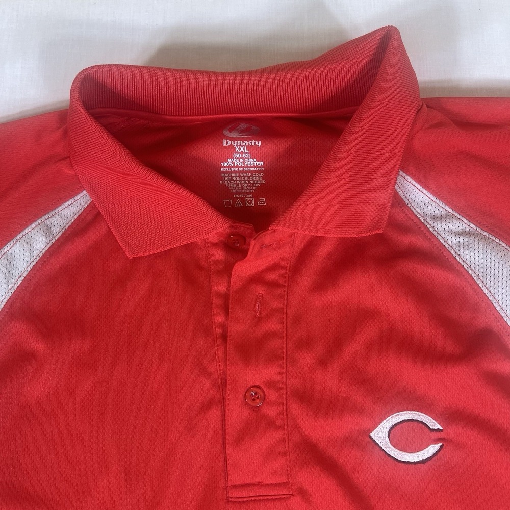 Cincinnati Reds Polo Shirt Mens XXL Red MLB Baseball Polyester Short Sleeve